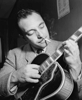 Guitarist Django Reinhardt hands